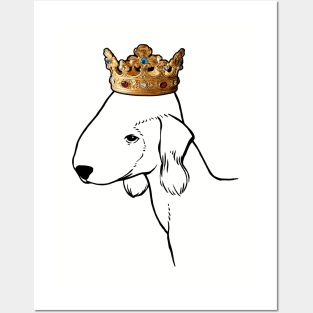 Bedlington Terrier Dog King Queen Wearing Crown Posters and Art